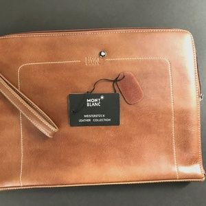 MONT BLANC LEATHER KNOCK-OFF BILLFOLD WITH WRIST STRAP